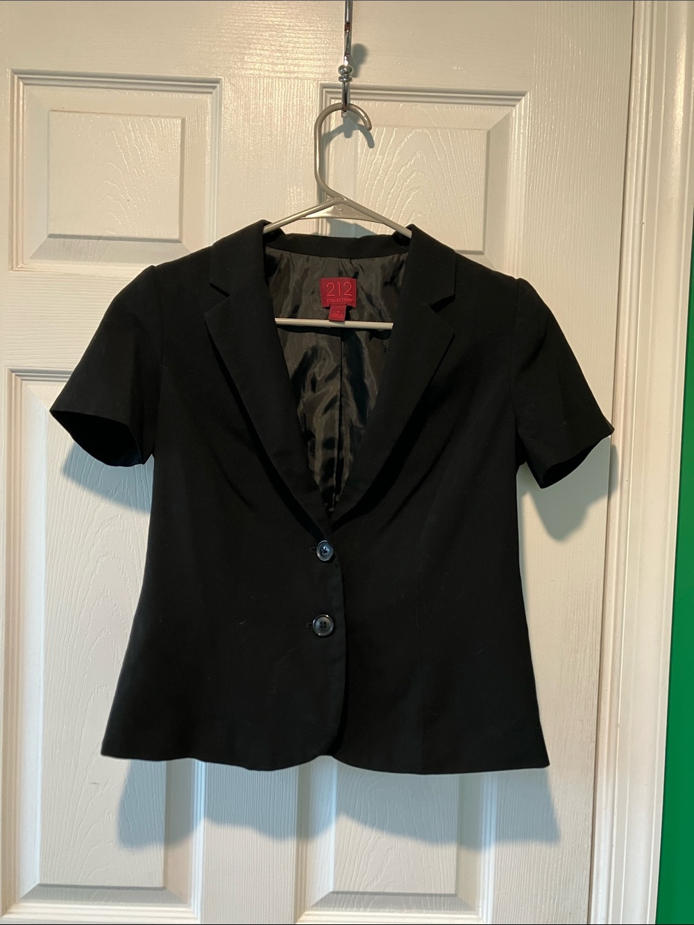 Black short sleeve blazer size 4 business professional jacket